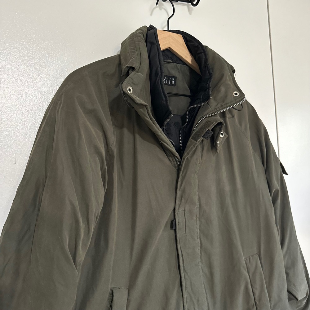 PERRY‎ ELLIS | Men's Portfolio Olive Green Winter Parka Puffer Jacket, Size S - Picture 3 of 9